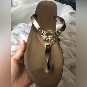 Michael Kors Men's Brown Sandals with Gold Logo